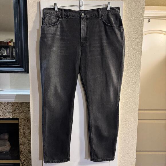 REFORMATION Plus-Size Julia Crop High Rise Cigarette Jean Black Sz 14 - Picture 2 of 7